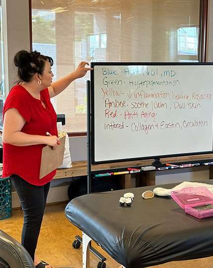 Jenn working on a student at the clinic.